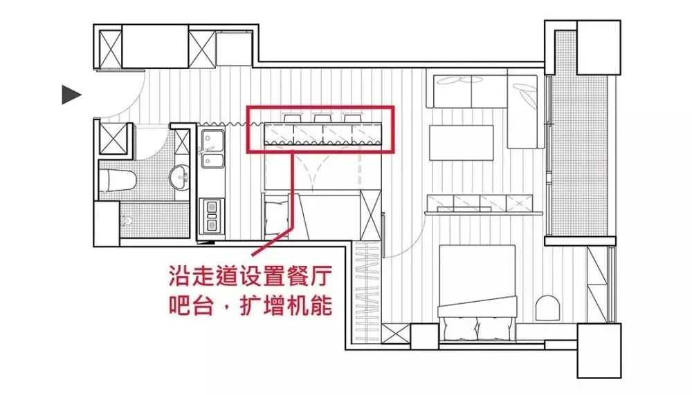 刀把户型难用的难题原来靠榻榻米就解决了！