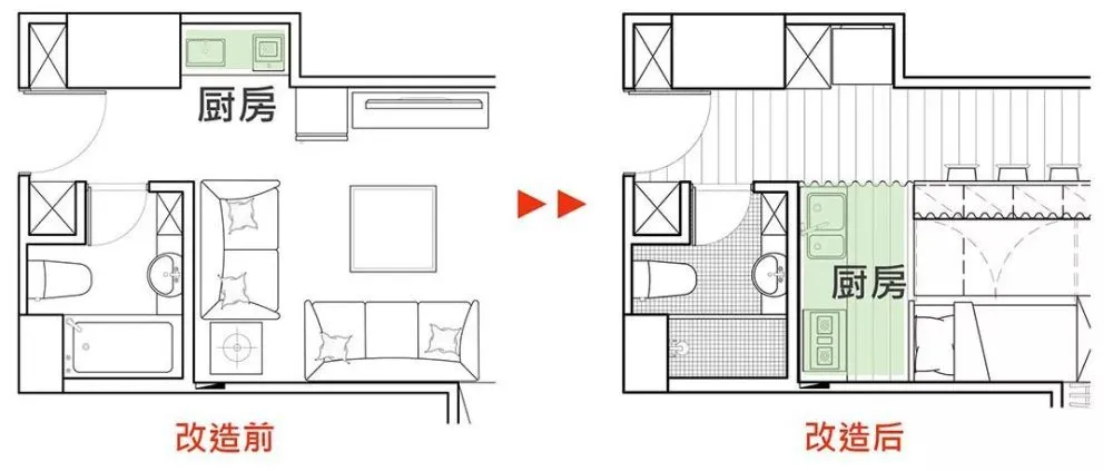 刀把户型难用的难题原来靠榻榻米就解决了！