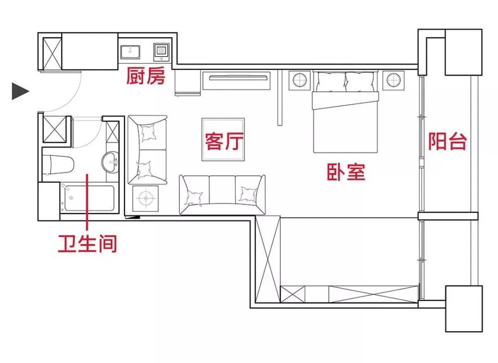 刀把户型难用的难题原来靠榻榻米就解决了！