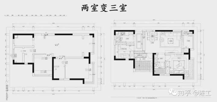 3套两室变一室，装修时候多一点灵感